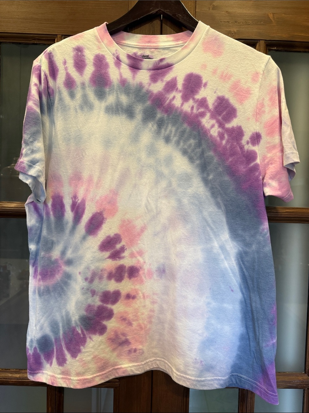 Men's Short Sleeve Tie-Dye Crewneck T-Shirt - Purple & Pink